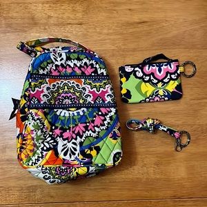 Vera Bradley Lunch Bunch Bag Zip ID Case Lanyard Rio